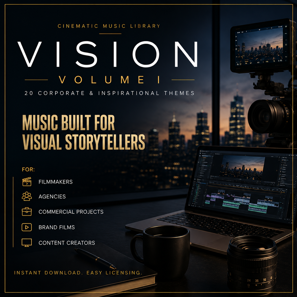 Vision Volume I, 20 Corporate & Inspirational Music Tracks for Filmmakers, Brands & Content Creators