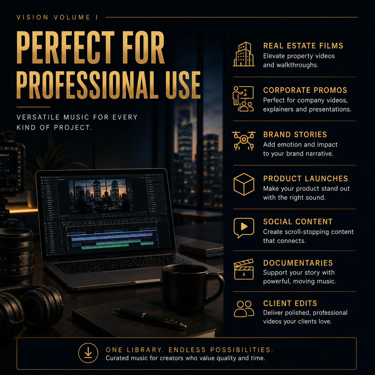 Vision Volume I, 20 Corporate & Inspirational Music Tracks for Filmmakers, Brands & Content Creators